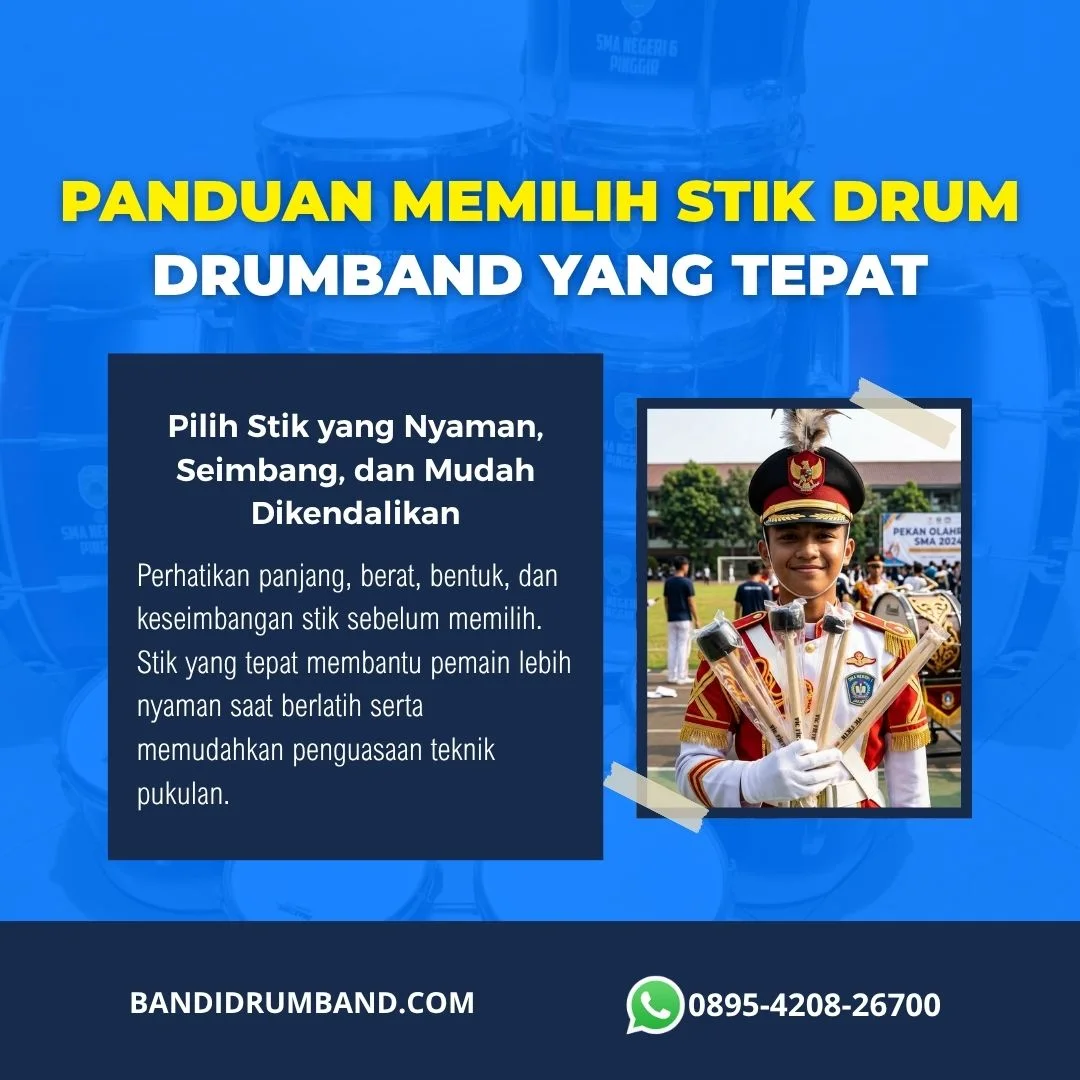 Stik Drum Drumband Jenis, Ukuran, dan Cara Memilih yang Tepat-1